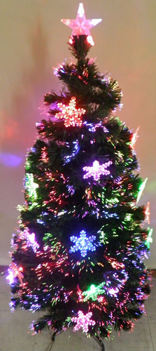 Arvore De Natal Fibra Otica Leds Coloridos 1,50 M Estrelas | Parcelamento  sem juros