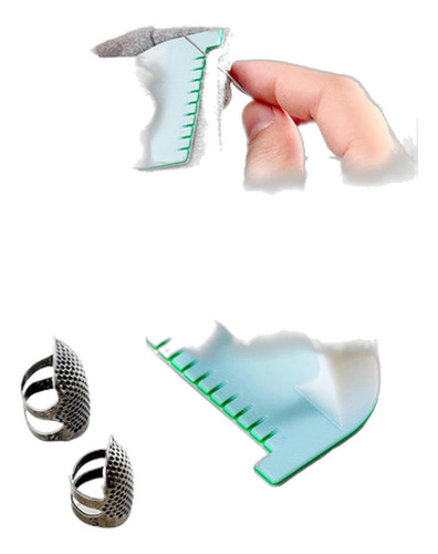 Kit De Plantillas Para Coser Con Protector De Dedo De Metal