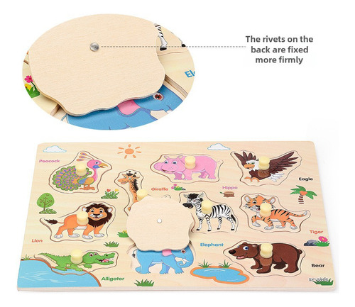 Fun Animals-924 - Tabla De Rompecabezas De Uñas Con Forma De
