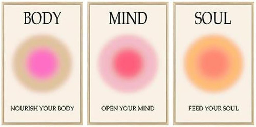 Mind Body Soul Print Pósteres De Aura Positivos Para La Esté