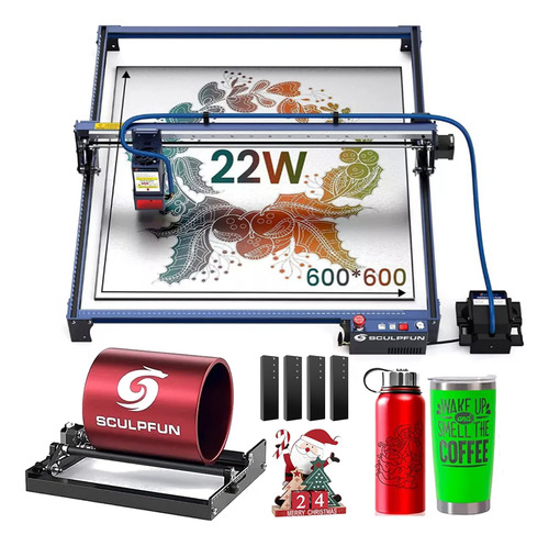 Máquina De Corte Laser Sculpfun S30 Ultra 22w C/ Ar + Rolo