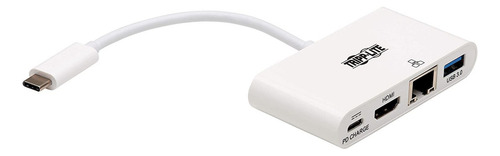 Tripp Lite U444-06n-h4gu-c, Adaptador Externo De Video Usb 3.1 Gen 1 Usb-c A Hdmi Con Hub Usb-a, Puerto De Carga Pd Usb-c Y Puerto Gigabit Ethernet, 4k X 2k