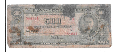 Liquido Billete De Bolivia.  500 Bolivianos 1945