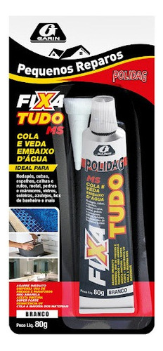 Adesivo Cola Veda Fixa Tudo Embaixo Água Vidro Box Reparos