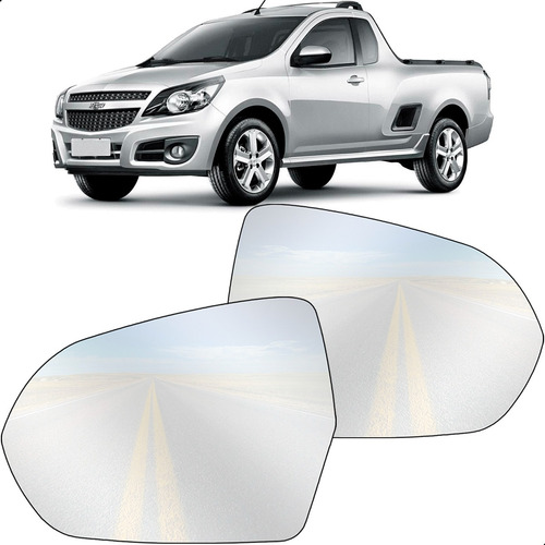 Par Lente Vidro Espelho Retrovisor Com Base Agile / Montana