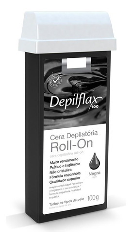Refil Cera Depilatória Roll On Negra Depilflax 100g