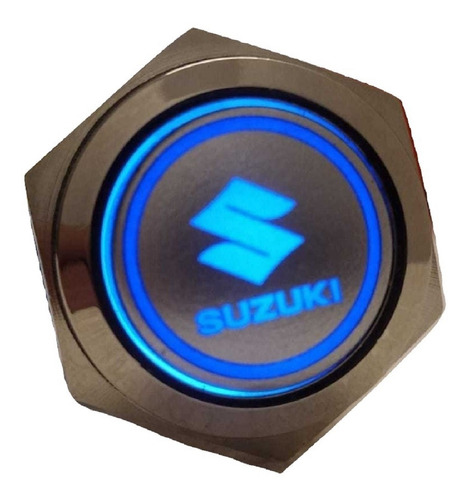 Boton De Encendido Metalizado Con Luz Logo Suzuki