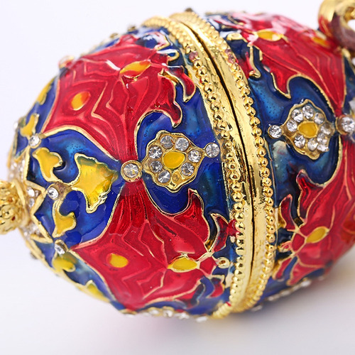 Esmalte Rojo Faberge Huevo De Pascua Joyero Anillo De Boda S