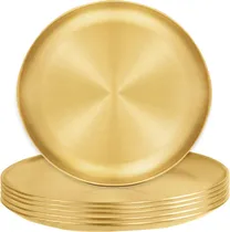 Comprar 6 Platos De Acero Inoxidable, Platos De Cena De Metal Cepill