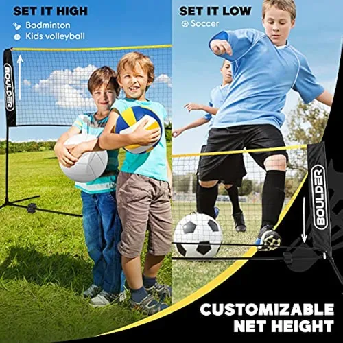 Boulder Portable Badminton Net Set - For Tennis, Soccer Tenn