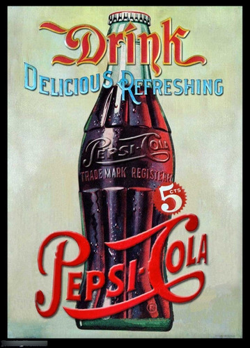 Carteles Antiguos En Chapa Gruesa 20x30cm Pepsi Cola Dr-027