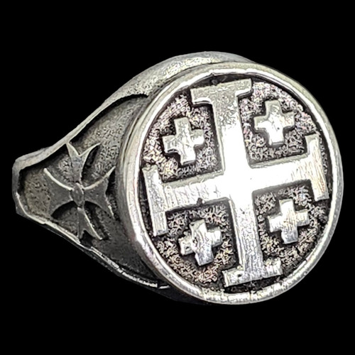 Anillo Templario Cruz Jerusalen Plata 1,8 Cm 14 Gr Art 771