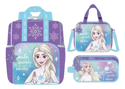 Pack Escolar Mochila Oficio Disney Elsa Frozen Morado | Cuotas sin interés