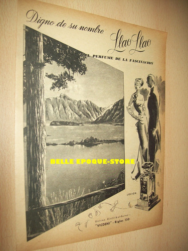 Clipping Antigua Publicidad Perfume Para La Mujer Llao Llao