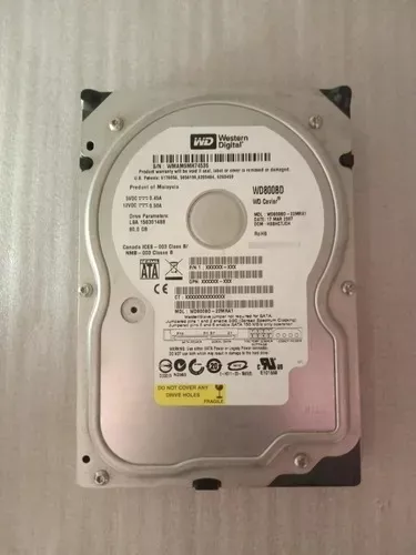 Disco Duro Hdd Digital Wd800bd 80gb 3.5 Sata Leer