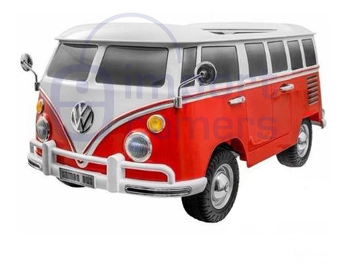 Auto A Bateria Vw Mini Van Combi 12v Cuero Ruedas De Goma