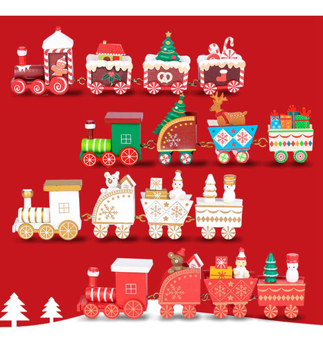 Imagen 7 de 9 de Adornos De Fiesta De Tren Árbol De Navidad Juego De Vistoso