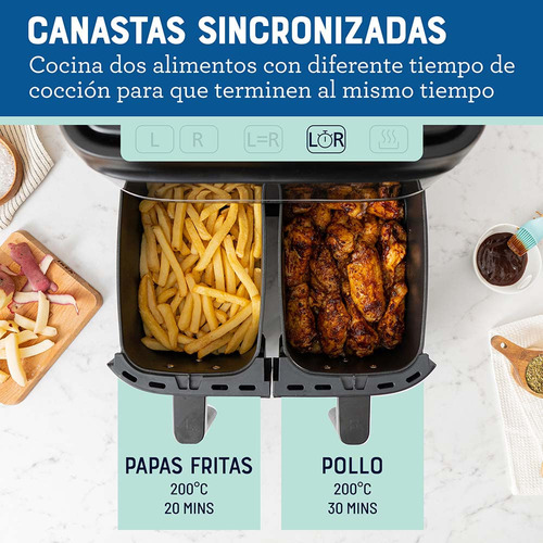 Imagen 7 de 9 de Freidora De Aire Dual Oster® Con Recubrimiento Antiadherente Color Negro