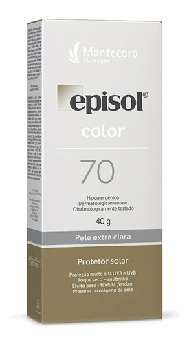 Protetor Base Episol Color F70 P Extra Clara 40g  C/ Nota