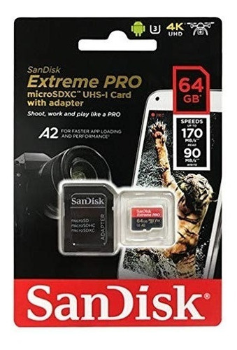 Memoria Sandisk Micro Sd 64gb Extreme Pro C10 170mb/90s Wri