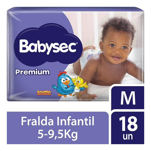 Pacote Fraldas Galinha Pintadinha Premium 18 Unids M Babysec Gênero Sem gênero Tamanho Médio (M)