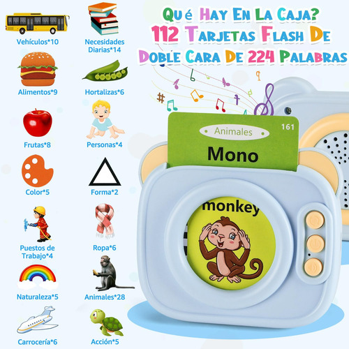 Juguetes De Aprendizaje Tarjetas Flash Parlantes Bilingües
