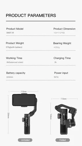 Estabilizador Celular 3 Ejes Plegable Gimbal Profesional