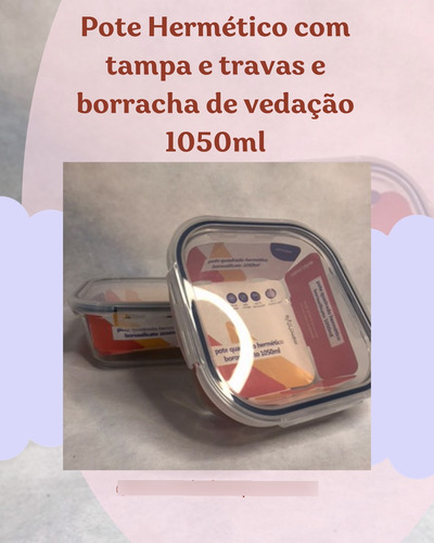 Pote Hermético Mimo Style 1050 Ml Com Trava - Praticidade! Transparente