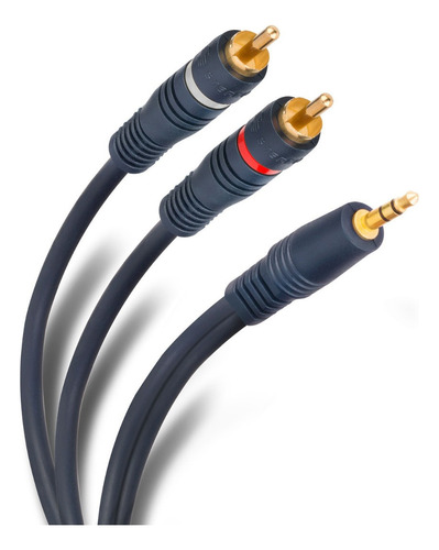 Cable Plug 3,5 Mm A 2 Plug Rca De 1,8 M Con Conectores Dorad