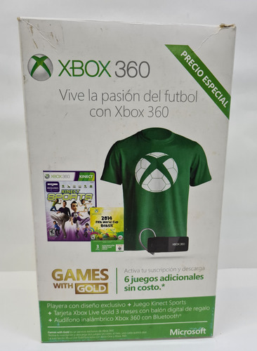 Bundle Xbox 360 Gold 3 Meses, Diadema, Playera Y Juego Kinec