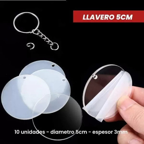 Llaveros Acrílicos Redondos 12 Und