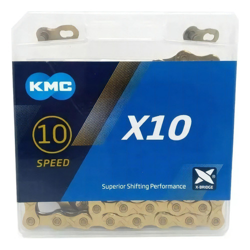 Corrente De Bicicleta Kmc X10 10v Dourada