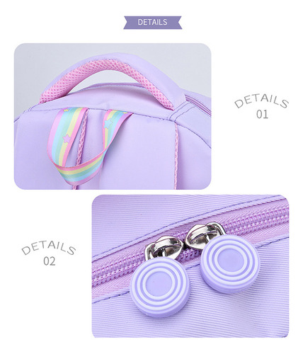 Mochila Escolar Coreana Con Estampado De Arcoíris Para Mujer