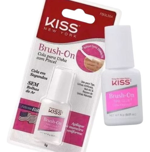 Cola De Unhas Postiças Kiss New York Brush-on +brinde