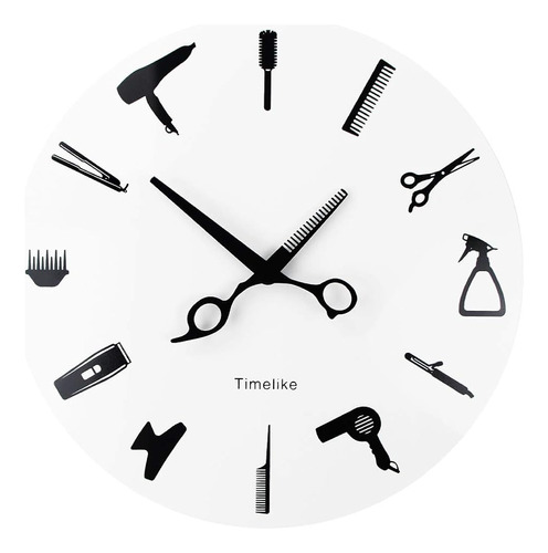 Timelike Barber Equiment Tools Reloj De Pared Diseño Moderno