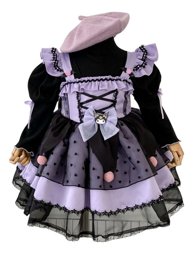 Bonito Vestido De Princesa Lolita Para Niñas De Kuromi Kitty