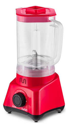 Liquidificador Turbo 2,1l 2 Vel 550w 127v Vm Multihome Lq553 Cor Vermelho