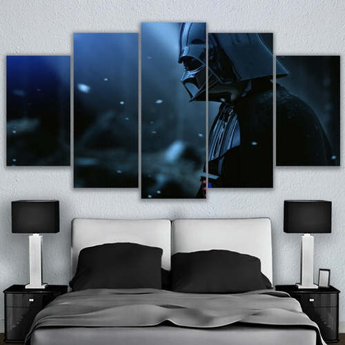 5 Cuadros Decorativos Darth Vader Perfil Canvas Art 150x84cm