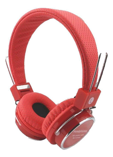 Fone Ouvido Estéreo Bluetooth Mp3 Radio Fm B-05 Vermelho