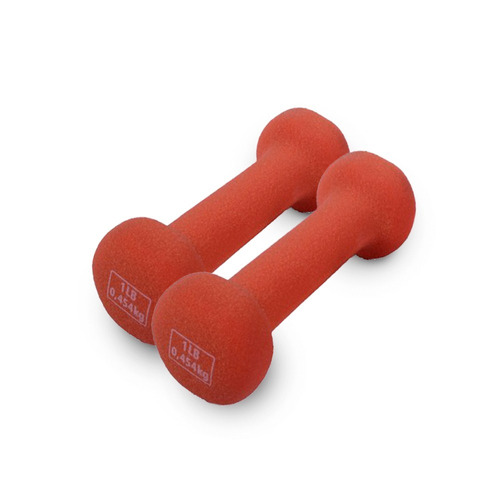 Par De Pesas Mancuernas De Neopreno Bodyfit 1lb  Neo01 Rojo