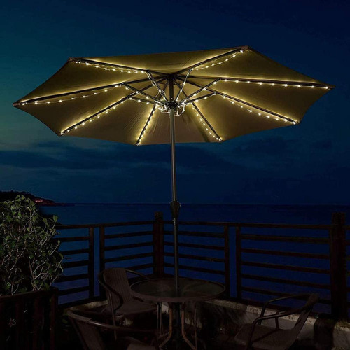 Iluminación Solar Para Sombrilla Con Control Remoto 8modos .