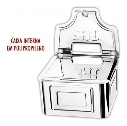 Imagem 2 de 3 de Saleiro Inox De Parede C/ Caixa Protetora Makinox