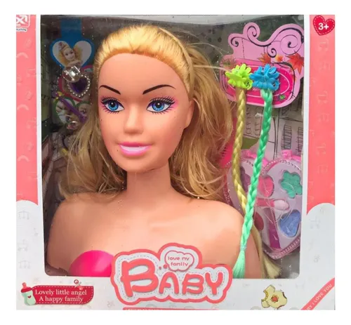 Juego Cabeza De Muñeca Para Peinado Maquillaje Y Accesorios