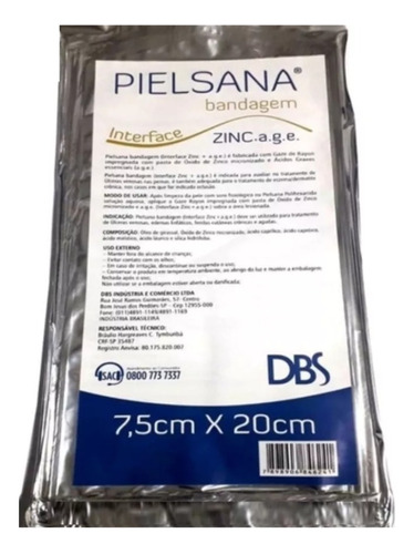 Curativo Pielsana Bandagem Rayon Zinc + Age - 7,5cm X 20cm