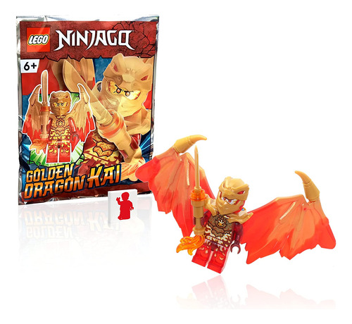 Lego Ninjago - Minifigura Cristalizada - Kai Dragón Dorado