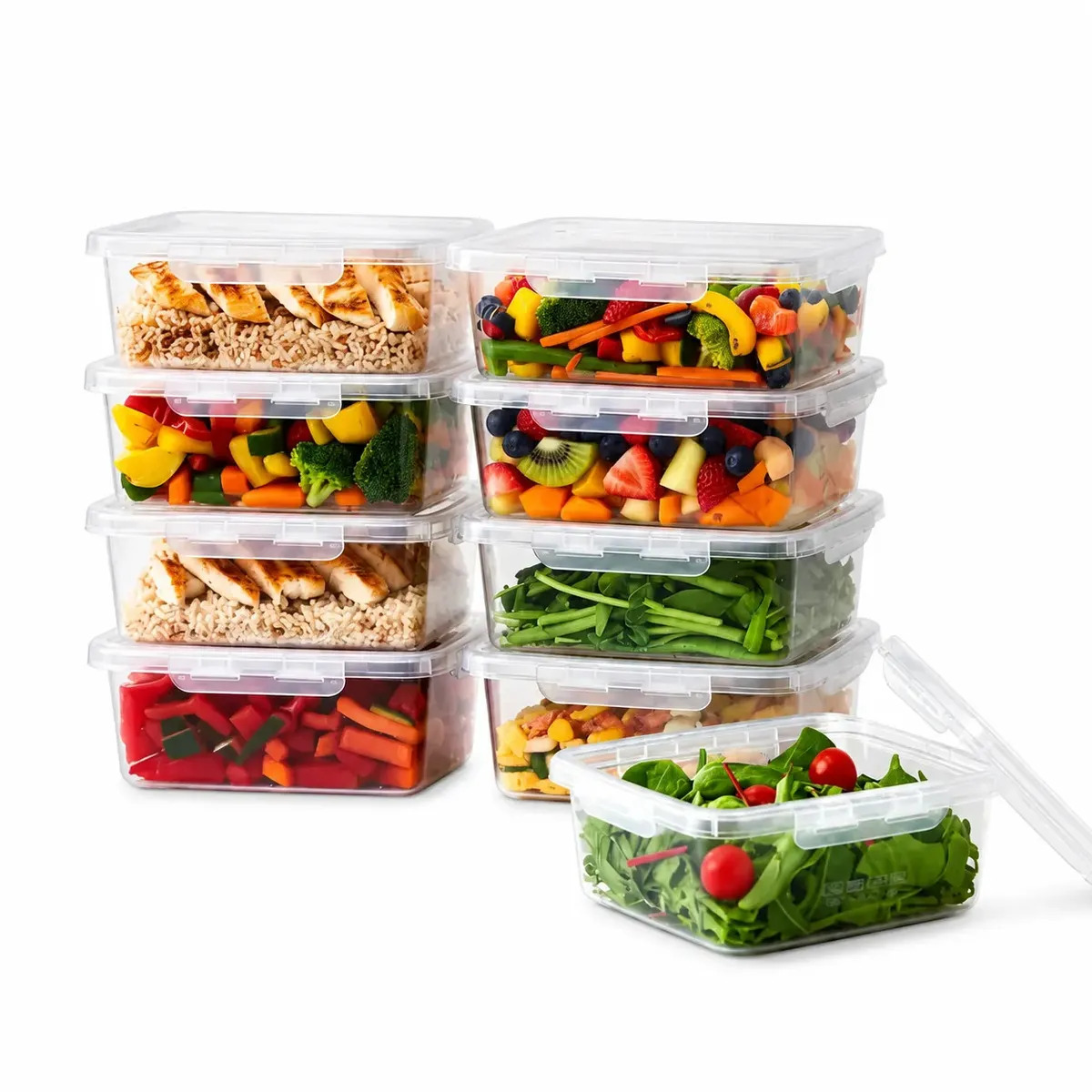 Kit 10 Marmitas 800ml Potes Trava Lateral Freezer Microondas