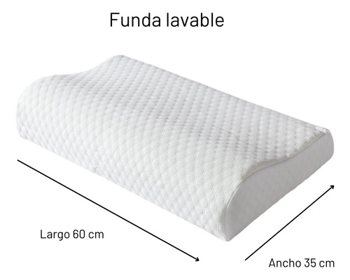 Almohada Viscoelastica Inteligente Premium 60x35 Home Co Color Blanco