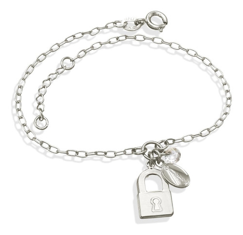 Pulseira Cadeia Consagração Nossa Senhora Aparecida Prata