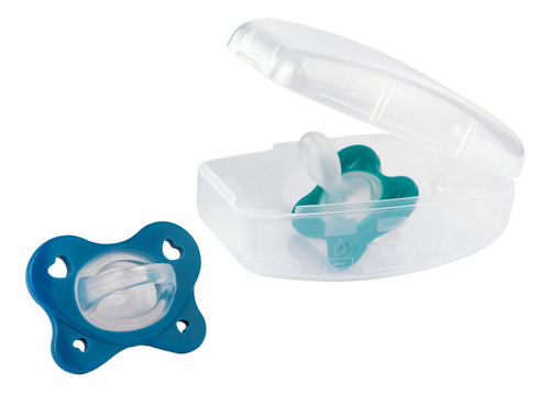 Chupete Physio Dual Soft De Silicona 16-36m Azul Color Azul Y Verde Período De Edad 16-36 Meses