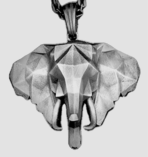 Imagen 5 de 9 de Collar 2 Capas Con Colgante Elefante 3d Acero Quiúrgico